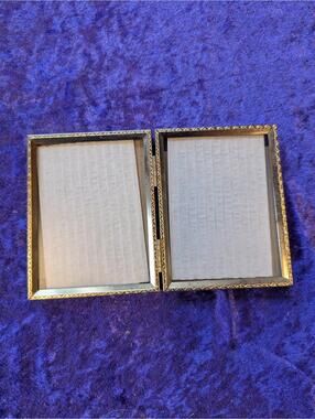 Vintage Double Picture Frame with Gold Trim